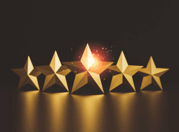 graphic image of 5 gold stars