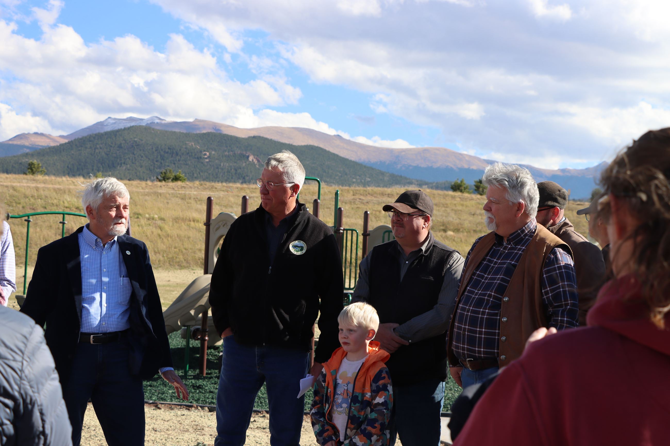 Teller County Commissioners announcing opening of Hayden Park in Divide CO